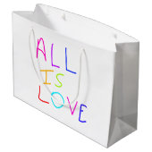 すべて愛レインボーカラフルプライドLGBTQゲイ6月 ラージペーパーバッグ (裏面アングル)