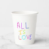 すべて愛レインボーカラフルプライドLGBTQゲイ6月 紙コップ (裏面)