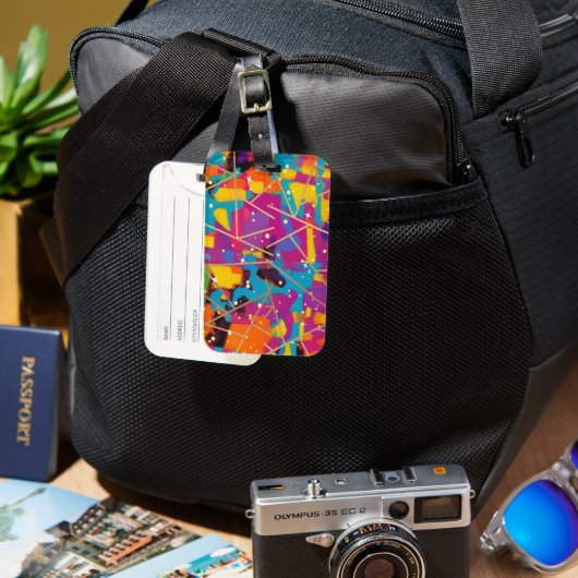 すべて接続された抽象芸術 ラゲッジタグ (正面&裏面)