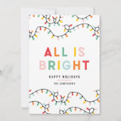 すべて明るいおもしろいモダンの輝くクリスマス シーズンカード (正面)