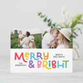 すべて明るいおもしろいモダンの輝くクリスマス シーズンカード (スタンド正面)