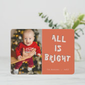 すべて明るいおもしろいモダンフォトコーラルレッドクリスマス シーズンカード (スタンド正面)