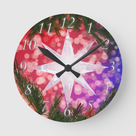 すべて明るいクリスマス時計 ラウンド壁時計 (正面)