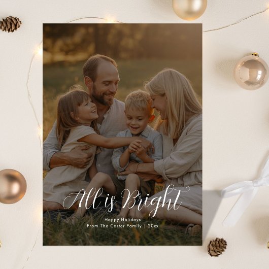 すべて明るい家族クリスマスホリデーカード シーズンカード