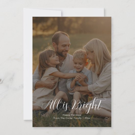 すべて明るい家族クリスマスホリデーカード シーズンカード (正面)