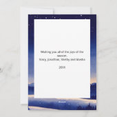 すべて明るい3フォトウォーターカラークリスマスファミリー シーズンカード (裏面)