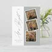 すべて明るい3写真モダンクリスマスセージ緑 シーズンカード (スタンド正面)