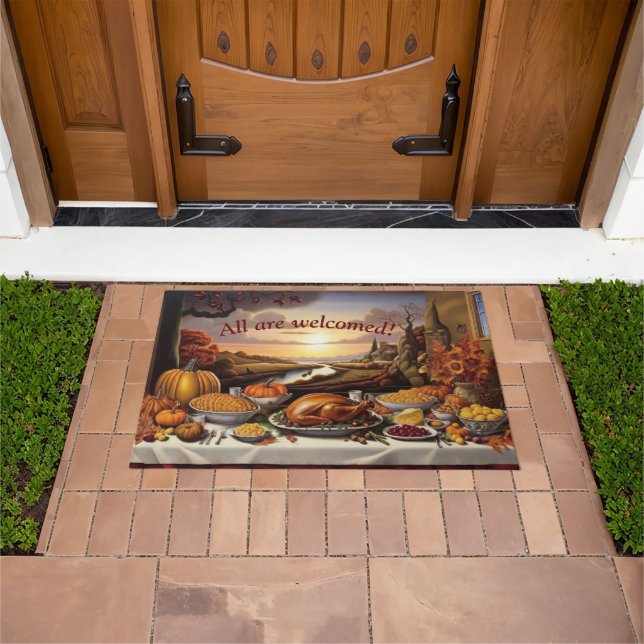 すべて歓迎される感謝祭のドアマット ドアマット (室外)