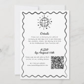 すべて片手で描いたお洒落QRコード結婚 招待状 (裏面)