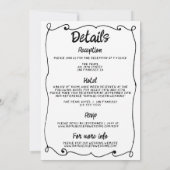 すべて片手で描いたケーキレトロ結婚枠 招待状 (裏面)