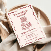 すべて片手に描いた予測できなQRコード赤結婚の 招待状