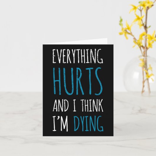 すべて痛み私のダイイングジおもしろいムティーフモロ カード (黄色い花)