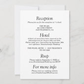 すべて白黒の古い金結婚の 招待状 (裏面)