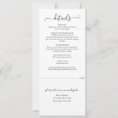 すべて白黒の文字エレガントで結婚す 招待状 (裏面)