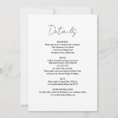 すべて白黒ミニマリスト結婚の 招待状 (裏面)