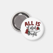 すべて穏やかである全て明るいバッファロープレイドパターン マグネット (正面/裏面)