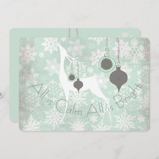 すべて穏やかである全て明るい鹿休日 シーズンカード (正面/裏面)