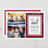 すべて穏やかではない!可愛いクリスマスファミリーおもしろい写真 シーズンカード (正面/裏面)