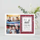 すべて穏やかではない!可愛いクリスマスファミリーおもしろい写真 シーズンカード (スタンド正面)