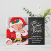 すべて穏やかで明るい黒板クリスマスフォト シーズンカード (スタンド正面)