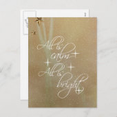 すべて穏やかで、すべて明るいクリスマス シーズンポストカード (正面/裏面)