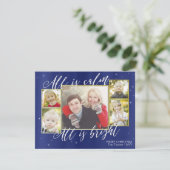 すべて穏やかなクリスチャン海軍ブルークリスマスの写真 シーズンカード (スタンド正面)