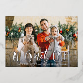 すべて穏やかな写真おもしろいシルバーではない 箔シーズンカード (正面)