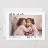 すべて穏やかな家族の写真のおもしろいクリスマスではない シーズンカード (正面)