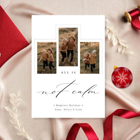 すべて穏やかな3写真おもしろい家族のクリスマス シーズンカード