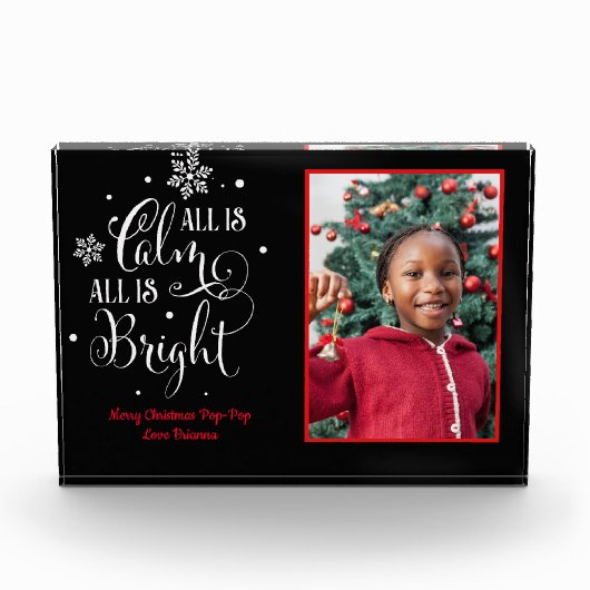 すべて穏やかな/クリスマス引用文/アクリルギフト フォトブロック (正面)