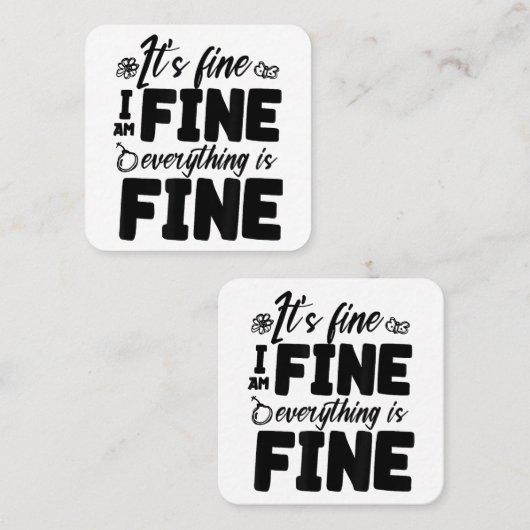 すべて素晴らしが白い素晴らしよ素晴らしおもしろい スクエア名刺 (正面/裏面)