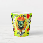 すべて素晴らしが緑の赤い斑入りマグカップ カフェラテマグ (正面)