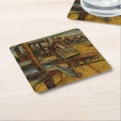 すべて素晴らしの絵画は1本の筆立てから始まる スクエアペーパーコースター (アングル)