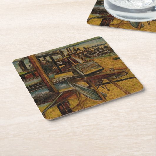 すべて素晴らしの絵画は1本の筆立てから始まる スクエアペーパーコースター (アングル)