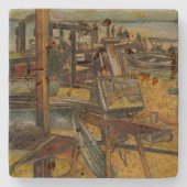 すべて素晴らしの絵画は1本の筆立てから始まる ストーンコースター (正面)