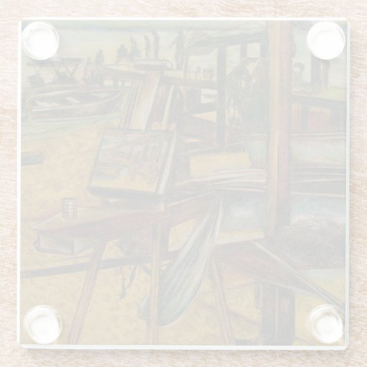 すべて素晴らしの絵画は1本の筆跡から始まる ガラスコースター (裏面)