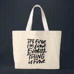 すべて素晴らしは手書きトート ラージトートバッグ<br><div class="desc">何もかも燃え尽きてるけど素晴らし!この手はトート読を「だ素晴らしよ。私は素晴らし.全て素晴らしだ」 共有このバッグを持つ全ての人々とのまわりにあなたの偽りの楽観ユーモアのある光を。</div>