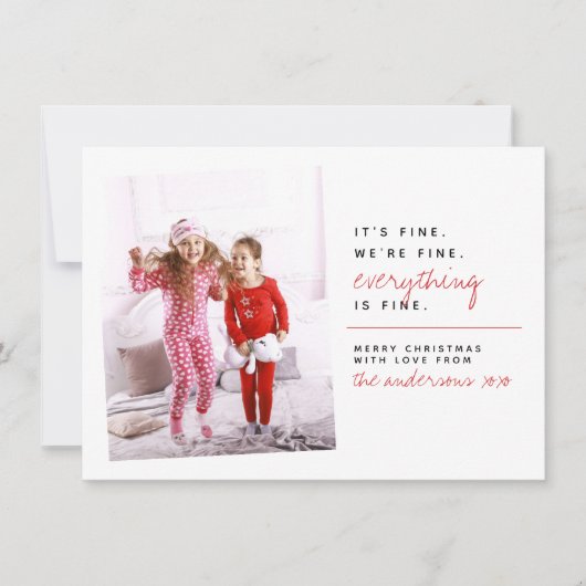 すべて素晴らし |クリスマスおもしろいの休日の写真 シーズンカード (正面)