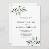 すべて繊細なユーカリとシャドー結婚ズ 招待状 (正面/裏面)