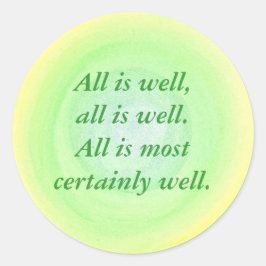 すべて良い、黄色の緑の肯定シール ラウンドシール