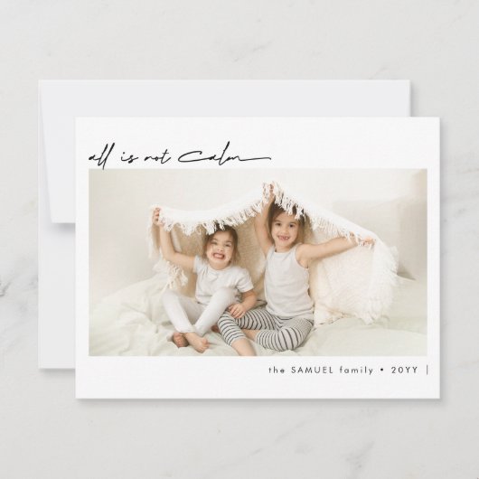 すべて落ち着いた子供たちおもしろい幼児の写真のクリスマスではない シーズンカード (正面)