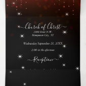 すべて赤エレガントとピンクのハートリーフ結婚のT 三つ折り招待状 (内部中)