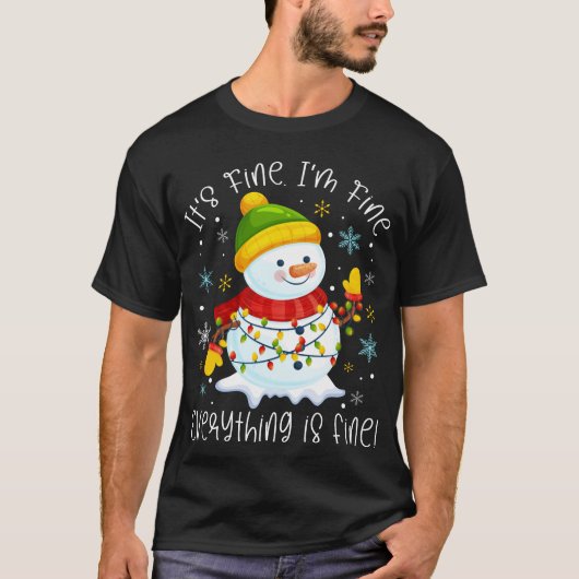 すべて順調だよ 雪だるま Tシャツ (正面)