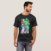 すべて順調エイリアン猫かわいい花 Tシャツ (正面フル)