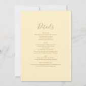 すべて黄色と金ゴールド結婚の 招待状 (裏面)