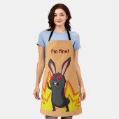 すべて黒素晴らし兎のミーム エプロン (着用した状態)