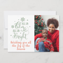 すべてCalm/Christmas引用文/両面カード/緑 シーズンカード