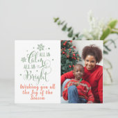 すべてCalm/Christmas引用文/両面カード/緑 シーズンカード (スタンド正面)