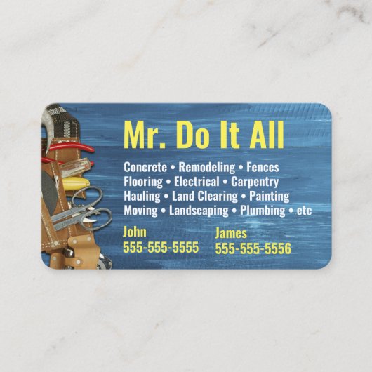 すべてHandyman Business Cardを実行する 名刺 (正面)