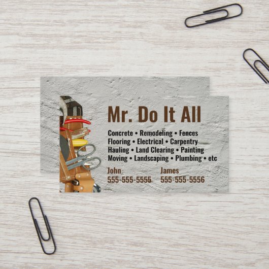 すべてHandyman Business Cardを実行する 名刺 (正面/裏面インサイチュ)